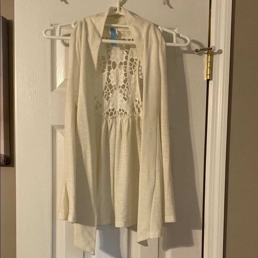 Cream tank top/ vest Lace Top